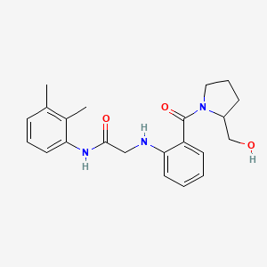 molecular formula C22H27N3O3 B7174059 N-(2,3-dimethylphenyl)-2-[2-[2-(hydroxymethyl)pyrrolidine-1-carbonyl]anilino]acetamide 