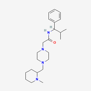 molecular formula C23H38N4O B7174063 N-(2-methyl-1-phenylpropyl)-2-[4-[(1-methylpiperidin-2-yl)methyl]piperazin-1-yl]acetamide 