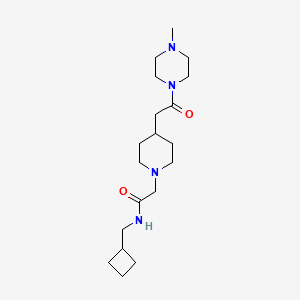molecular formula C19H34N4O2 B7174085 N-(cyclobutylmethyl)-2-[4-[2-(4-methylpiperazin-1-yl)-2-oxoethyl]piperidin-1-yl]acetamide 