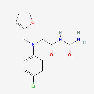 molecular formula C14H14ClN3O3 B7174088 N-carbamoyl-2-[4-chloro-N-(furan-2-ylmethyl)anilino]acetamide 