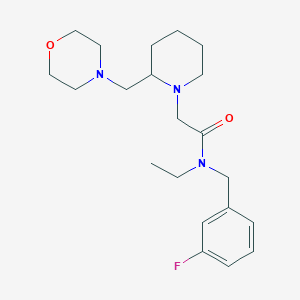 molecular formula C21H32FN3O2 B7174109 N-ethyl-N-[(3-fluorophenyl)methyl]-2-[2-(morpholin-4-ylmethyl)piperidin-1-yl]acetamide 