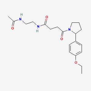 molecular formula C20H29N3O4 B7174223 N-(2-acetamidoethyl)-4-[2-(4-ethoxyphenyl)pyrrolidin-1-yl]-4-oxobutanamide 