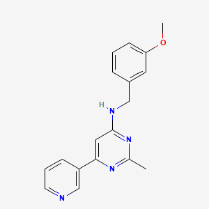 molecular formula C18H18N4O B7174275 N-[(3-methoxyphenyl)methyl]-2-methyl-6-pyridin-3-ylpyrimidin-4-amine 