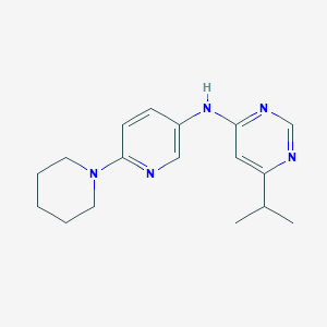 molecular formula C17H23N5 B7174347 N-(6-piperidin-1-ylpyridin-3-yl)-6-propan-2-ylpyrimidin-4-amine 