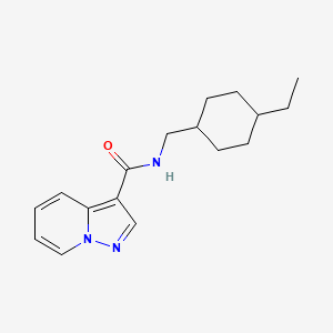 molecular formula C17H23N3O B7174432 N-[(4-ethylcyclohexyl)methyl]pyrazolo[1,5-a]pyridine-3-carboxamide 