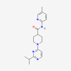 molecular formula C19H25N5O B7174440 N-(5-methylpyridin-2-yl)-1-(2-propan-2-ylpyrimidin-4-yl)piperidine-4-carboxamide 