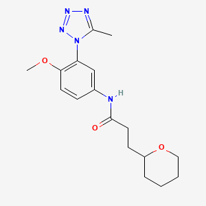 molecular formula C17H23N5O3 B7174453 N-[4-methoxy-3-(5-methyltetrazol-1-yl)phenyl]-3-(oxan-2-yl)propanamide 