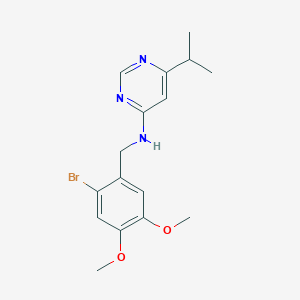 molecular formula C16H20BrN3O2 B7174503 N-[(2-bromo-4,5-dimethoxyphenyl)methyl]-6-propan-2-ylpyrimidin-4-amine 