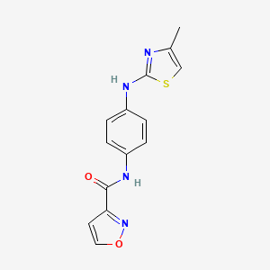 molecular formula C14H12N4O2S B7174651 N-[4-[(4-methyl-1,3-thiazol-2-yl)amino]phenyl]-1,2-oxazole-3-carboxamide 