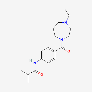 molecular formula C18H27N3O2 B7174667 N-[4-(4-ethyl-1,4-diazepane-1-carbonyl)phenyl]-2-methylpropanamide 
