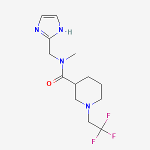 molecular formula C13H19F3N4O B7174672 N-(1H-imidazol-2-ylmethyl)-N-methyl-1-(2,2,2-trifluoroethyl)piperidine-3-carboxamide 