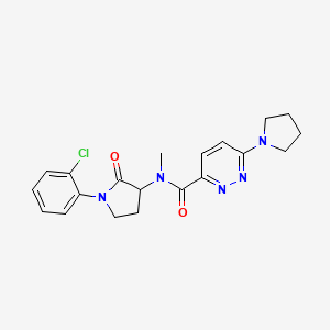 molecular formula C20H22ClN5O2 B7174709 N-[1-(2-chlorophenyl)-2-oxopyrrolidin-3-yl]-N-methyl-6-pyrrolidin-1-ylpyridazine-3-carboxamide 