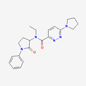 molecular formula C21H25N5O2 B7174715 N-ethyl-N-(2-oxo-1-phenylpyrrolidin-3-yl)-6-pyrrolidin-1-ylpyridazine-3-carboxamide 