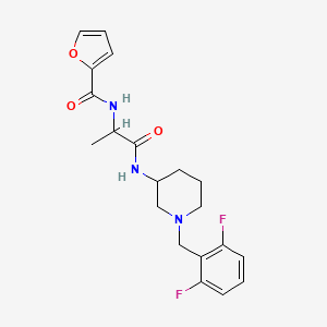molecular formula C20H23F2N3O3 B7174743 N-[1-[[1-[(2,6-difluorophenyl)methyl]piperidin-3-yl]amino]-1-oxopropan-2-yl]furan-2-carboxamide 