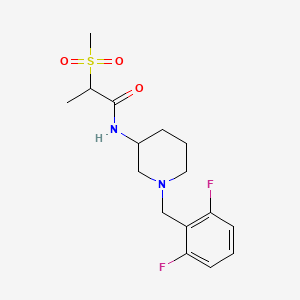 molecular formula C16H22F2N2O3S B7174744 N-[1-[(2,6-difluorophenyl)methyl]piperidin-3-yl]-2-methylsulfonylpropanamide 