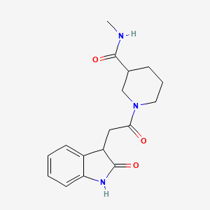 molecular formula C17H21N3O3 B7174754 N-methyl-1-[2-(2-oxo-1,3-dihydroindol-3-yl)acetyl]piperidine-3-carboxamide 