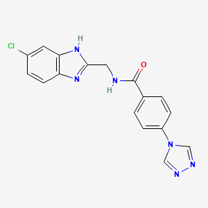 molecular formula C17H13ClN6O B7174784 N-[(6-chloro-1H-benzimidazol-2-yl)methyl]-4-(1,2,4-triazol-4-yl)benzamide 