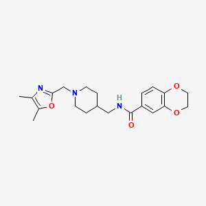molecular formula C21H27N3O4 B7174799 N-[[1-[(4,5-dimethyl-1,3-oxazol-2-yl)methyl]piperidin-4-yl]methyl]-2,3-dihydro-1,4-benzodioxine-6-carboxamide 