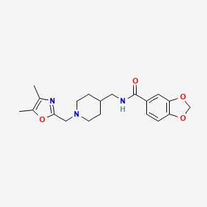 molecular formula C20H25N3O4 B7174830 N-[[1-[(4,5-dimethyl-1,3-oxazol-2-yl)methyl]piperidin-4-yl]methyl]-1,3-benzodioxole-5-carboxamide 