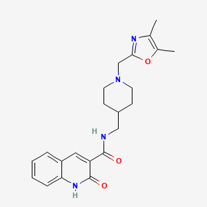 molecular formula C22H26N4O3 B7174859 N-[[1-[(4,5-dimethyl-1,3-oxazol-2-yl)methyl]piperidin-4-yl]methyl]-2-oxo-1H-quinoline-3-carboxamide 