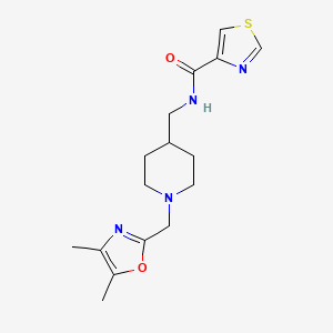 molecular formula C16H22N4O2S B7174873 N-[[1-[(4,5-dimethyl-1,3-oxazol-2-yl)methyl]piperidin-4-yl]methyl]-1,3-thiazole-4-carboxamide 