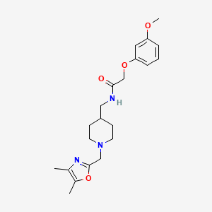 molecular formula C21H29N3O4 B7174915 N-[[1-[(4,5-dimethyl-1,3-oxazol-2-yl)methyl]piperidin-4-yl]methyl]-2-(3-methoxyphenoxy)acetamide 
