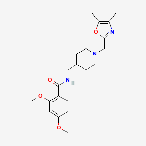 molecular formula C21H29N3O4 B7174939 N-[[1-[(4,5-dimethyl-1,3-oxazol-2-yl)methyl]piperidin-4-yl]methyl]-2,4-dimethoxybenzamide 