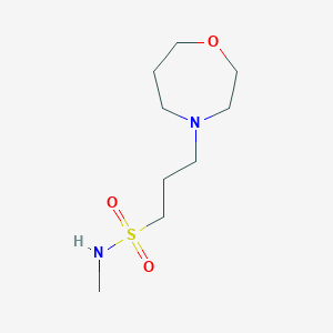 molecular formula C9H20N2O3S B7174957 N-methyl-3-(1,4-oxazepan-4-yl)propane-1-sulfonamide 