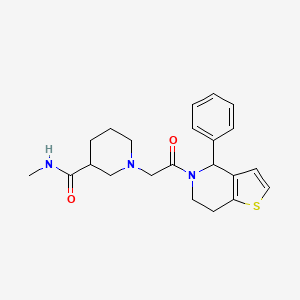 molecular formula C22H27N3O2S B7174999 N-methyl-1-[2-oxo-2-(4-phenyl-6,7-dihydro-4H-thieno[3,2-c]pyridin-5-yl)ethyl]piperidine-3-carboxamide 