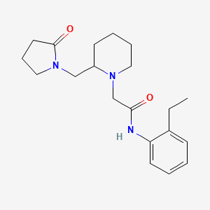 molecular formula C20H29N3O2 B7175009 N-(2-ethylphenyl)-2-[2-[(2-oxopyrrolidin-1-yl)methyl]piperidin-1-yl]acetamide 