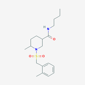 molecular formula C19H30N2O3S B7175036 N-butyl-6-methyl-1-[(2-methylphenyl)methylsulfonyl]piperidine-3-carboxamide 