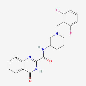 molecular formula C21H20F2N4O2 B7175046 N-[1-[(2,6-difluorophenyl)methyl]piperidin-3-yl]-4-oxo-3H-quinazoline-2-carboxamide 