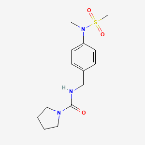 molecular formula C14H21N3O3S B7175079 N-[[4-[methyl(methylsulfonyl)amino]phenyl]methyl]pyrrolidine-1-carboxamide 