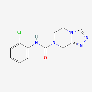 molecular formula C12H12ClN5O B7175109 N-(2-chlorophenyl)-6,8-dihydro-5H-[1,2,4]triazolo[4,3-a]pyrazine-7-carboxamide 
