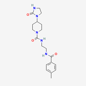 molecular formula C19H27N5O3 B7175111 N-[2-[(4-methylbenzoyl)amino]ethyl]-4-(2-oxoimidazolidin-1-yl)piperidine-1-carboxamide 
