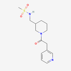 molecular formula C14H21N3O3S B7175148 N-[[1-(2-pyridin-3-ylacetyl)piperidin-3-yl]methyl]methanesulfonamide 