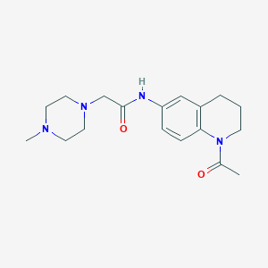 molecular formula C18H26N4O2 B7175160 N-(1-acetyl-3,4-dihydro-2H-quinolin-6-yl)-2-(4-methylpiperazin-1-yl)acetamide 