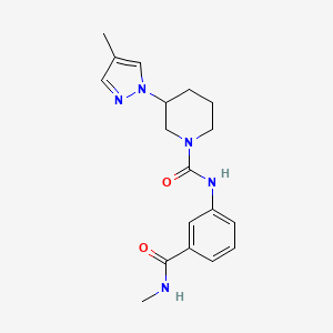 molecular formula C18H23N5O2 B7175255 N-[3-(methylcarbamoyl)phenyl]-3-(4-methylpyrazol-1-yl)piperidine-1-carboxamide 