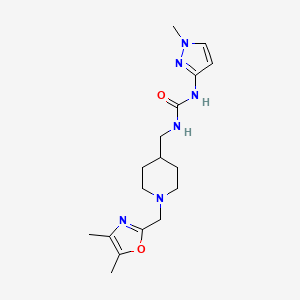 molecular formula C17H26N6O2 B7175263 1-[[1-[(4,5-Dimethyl-1,3-oxazol-2-yl)methyl]piperidin-4-yl]methyl]-3-(1-methylpyrazol-3-yl)urea 