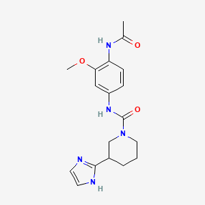 molecular formula C18H23N5O3 B7175273 N-(4-acetamido-3-methoxyphenyl)-3-(1H-imidazol-2-yl)piperidine-1-carboxamide 