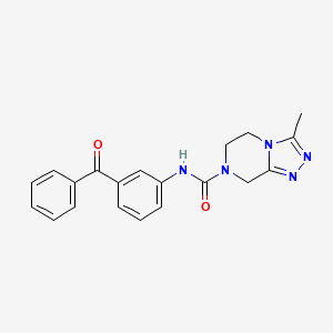 molecular formula C20H19N5O2 B7175307 N-(3-benzoylphenyl)-3-methyl-6,8-dihydro-5H-[1,2,4]triazolo[4,3-a]pyrazine-7-carboxamide 