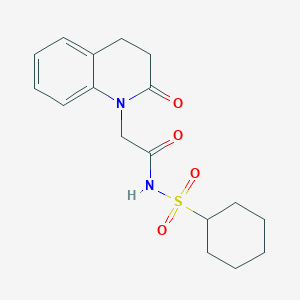 molecular formula C17H22N2O4S B7175364 N-cyclohexylsulfonyl-2-(2-oxo-3,4-dihydroquinolin-1-yl)acetamide 