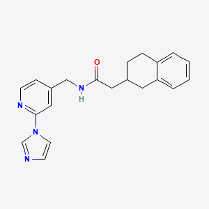 molecular formula C21H22N4O B7175391 N-[(2-imidazol-1-ylpyridin-4-yl)methyl]-2-(1,2,3,4-tetrahydronaphthalen-2-yl)acetamide 