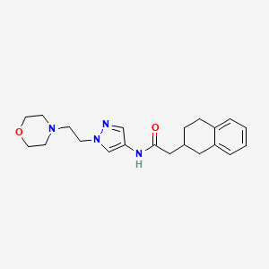 molecular formula C21H28N4O2 B7175408 N-[1-(2-morpholin-4-ylethyl)pyrazol-4-yl]-2-(1,2,3,4-tetrahydronaphthalen-2-yl)acetamide 