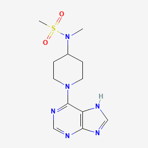 molecular formula C12H18N6O2S B7175455 N-methyl-N-[1-(7H-purin-6-yl)piperidin-4-yl]methanesulfonamide 