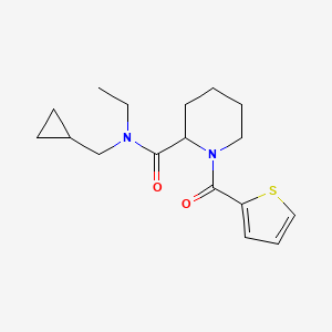 molecular formula C17H24N2O2S B7175501 N-(cyclopropylmethyl)-N-ethyl-1-(thiophene-2-carbonyl)piperidine-2-carboxamide 
