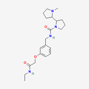 molecular formula C21H32N4O3 B7175588 N-[[3-[2-(ethylamino)-2-oxoethoxy]phenyl]methyl]-2-(1-methylpyrrolidin-2-yl)pyrrolidine-1-carboxamide 