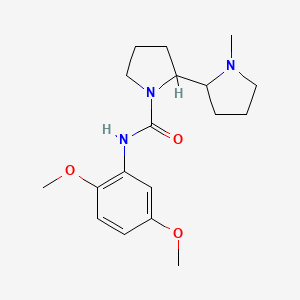 molecular formula C18H27N3O3 B7175593 N-(2,5-dimethoxyphenyl)-2-(1-methylpyrrolidin-2-yl)pyrrolidine-1-carboxamide 