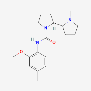 molecular formula C18H27N3O2 B7175602 N-(2-methoxy-4-methylphenyl)-2-(1-methylpyrrolidin-2-yl)pyrrolidine-1-carboxamide 
