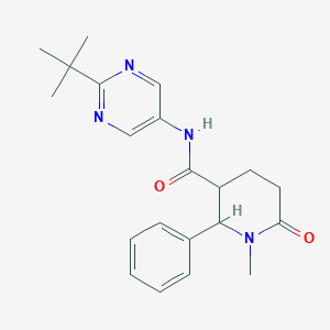 molecular formula C21H26N4O2 B7175619 N-(2-tert-butylpyrimidin-5-yl)-1-methyl-6-oxo-2-phenylpiperidine-3-carboxamide 